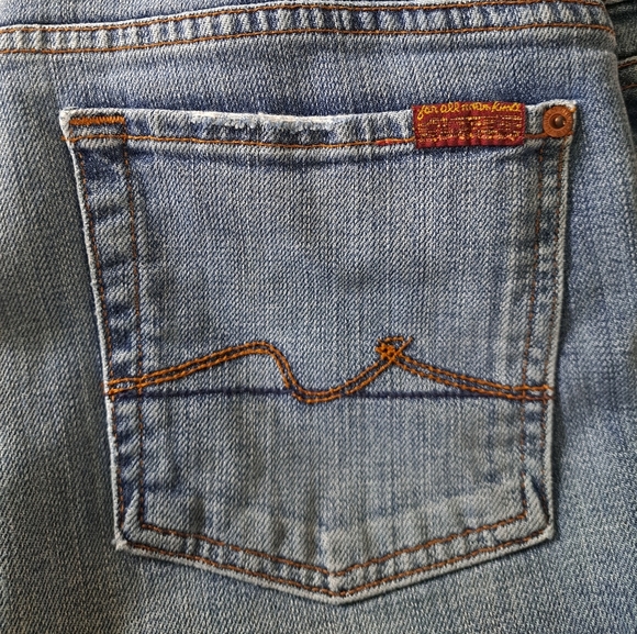 7 For All Mankind Blue Boot Cut Jeans - Picture 6 of 10